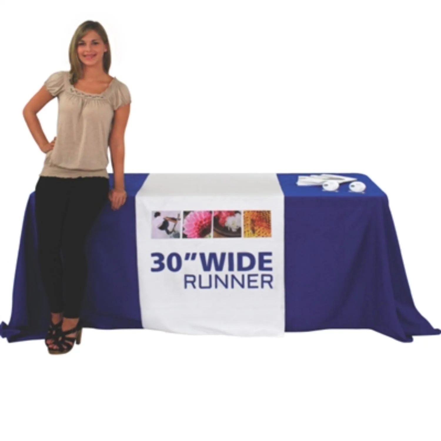 Custom 30" Wide Dye Sublimated Satin Table Runner view 5