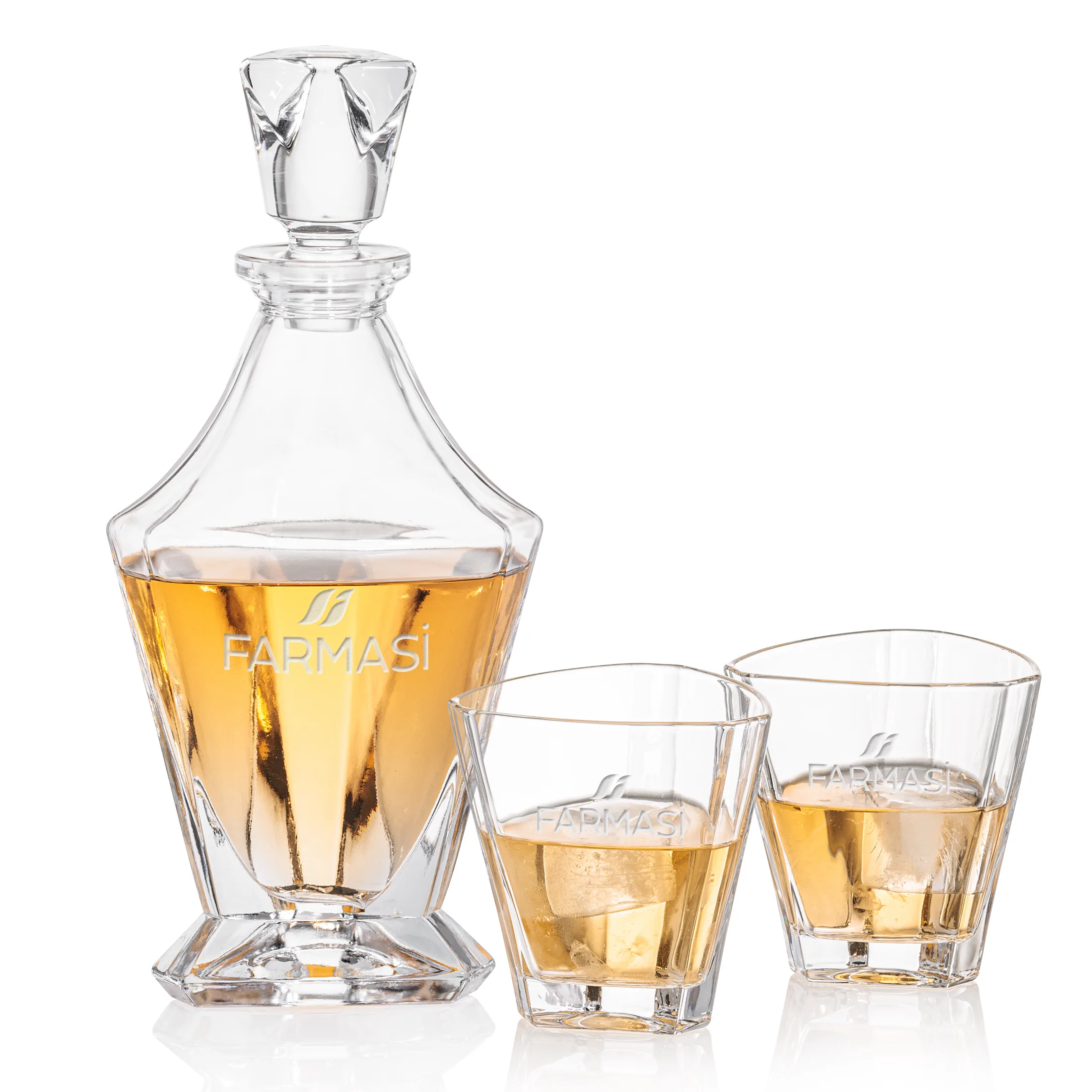 Decanter Set, Deep Etch, Decanter & 2 OTR