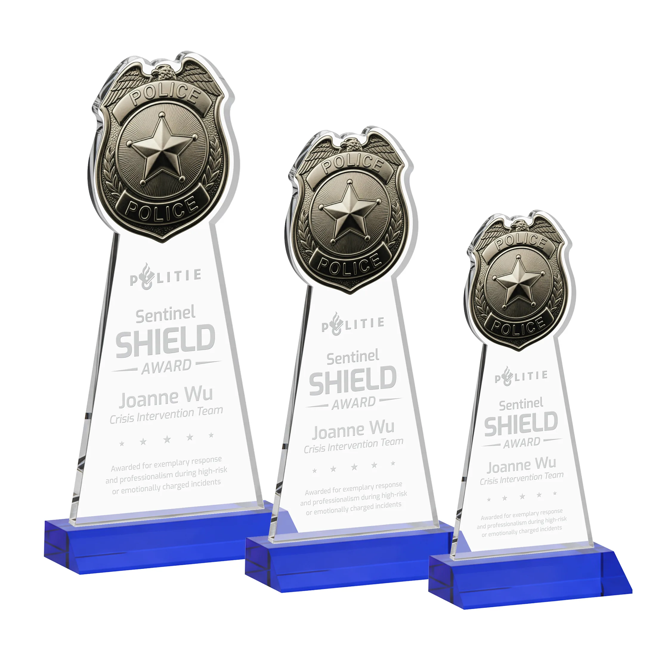 Deep Etch, Front Mitered base, Blue