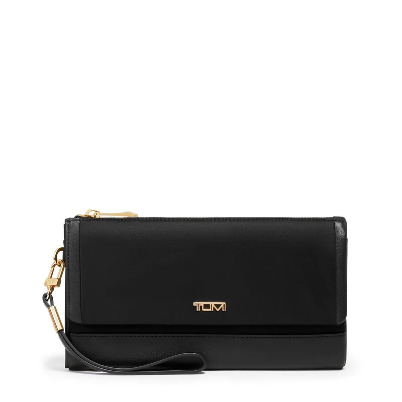 Tumi Voyageur Travel Wallet- Black/Gold