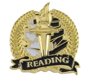 Bright Gold Academic Reading Lapel Pin (1-1/8")