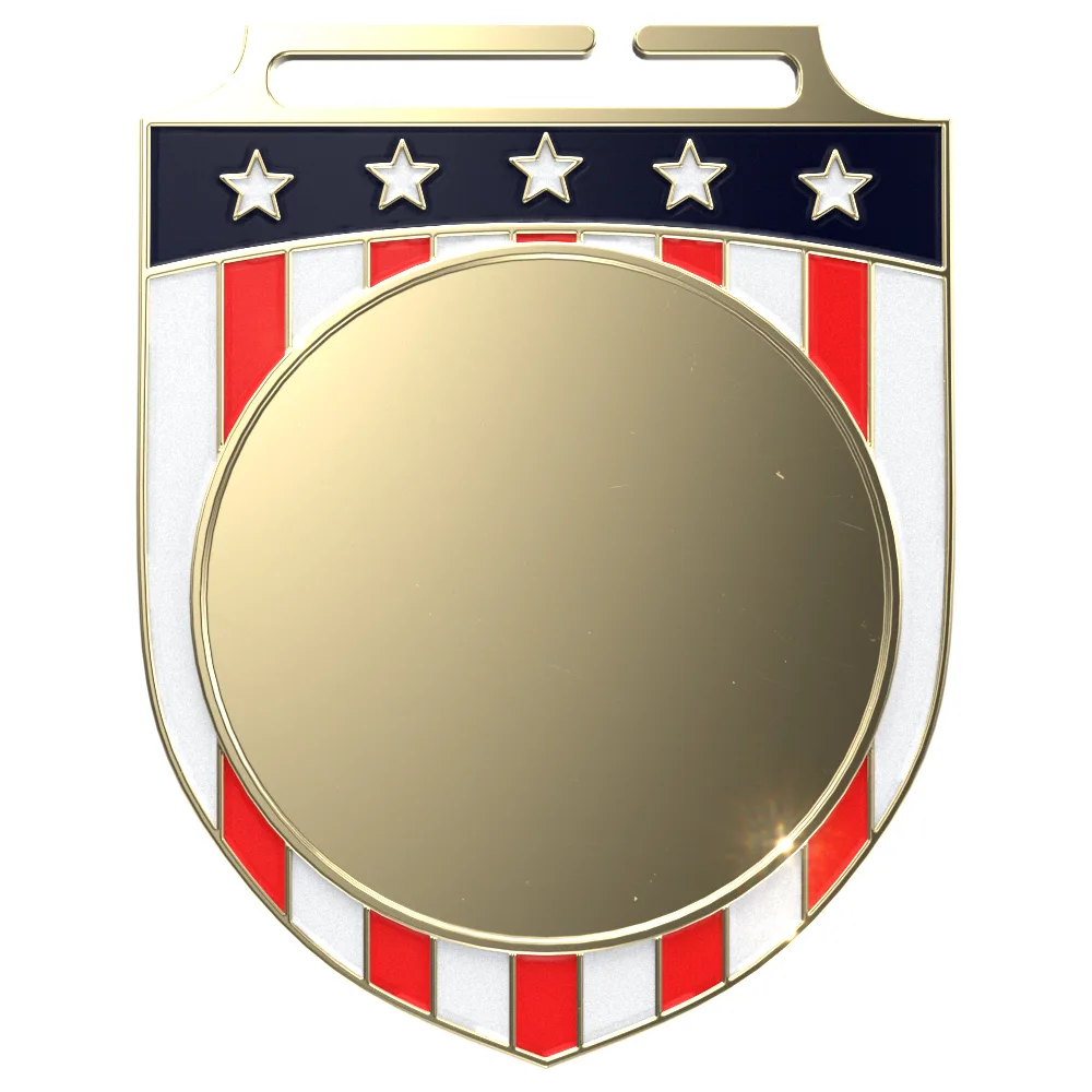 Vibraprint® Bright Patriotic Shield Insert Medallion (2-3/4") view 2