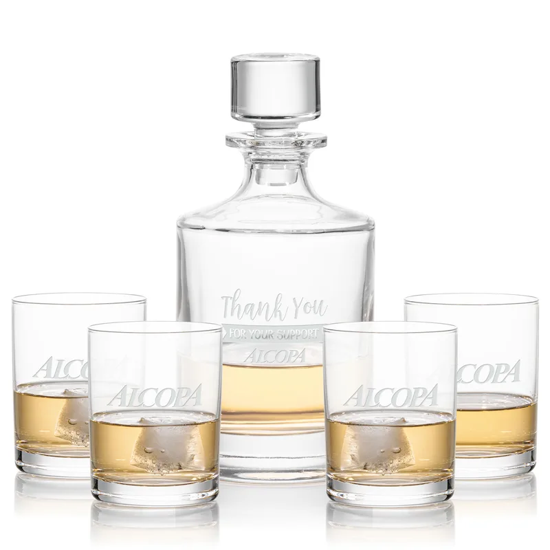 Decanter Set, Deep Etch, Decanter & 4 OTR