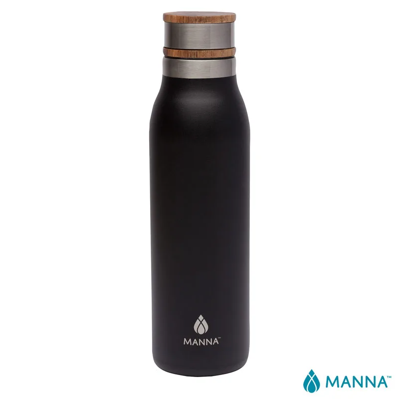 Manna 18 oz. Ascend Stainless Steel Water Bottle w/ Acacia Lid view 2