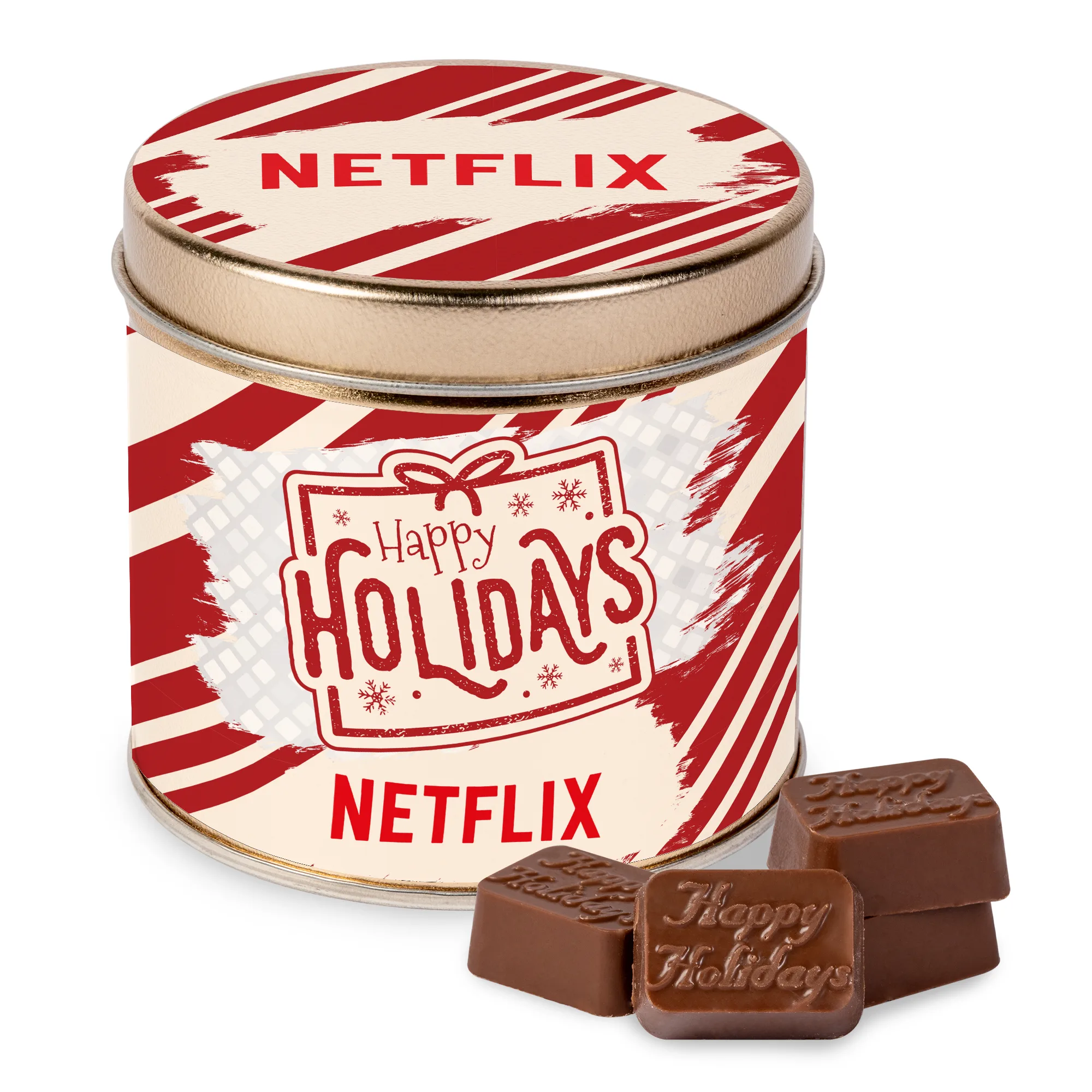 Round Tin with Molded Chocolates view 3