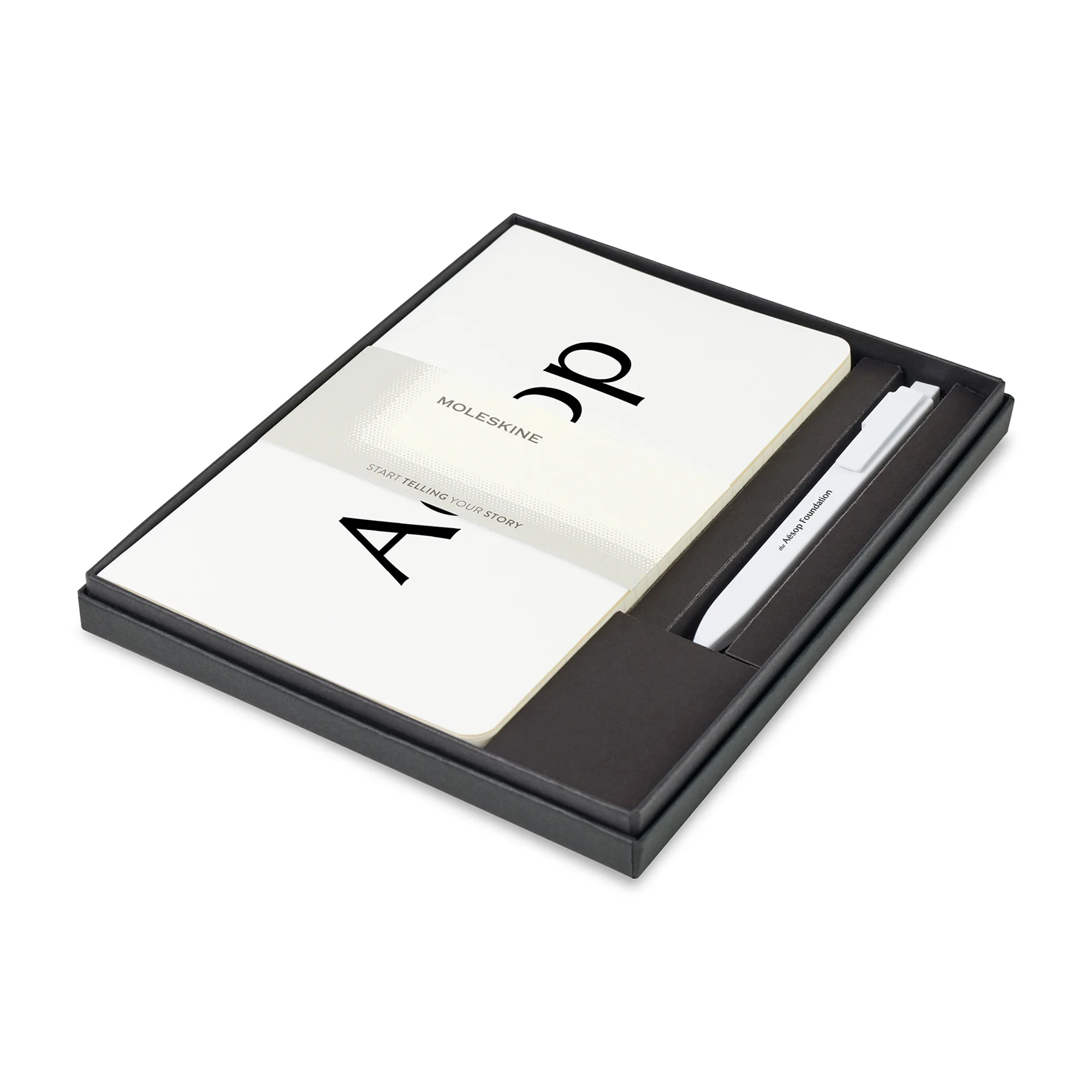 Moleskine® Large Volant and GO Pen Gift Set - White