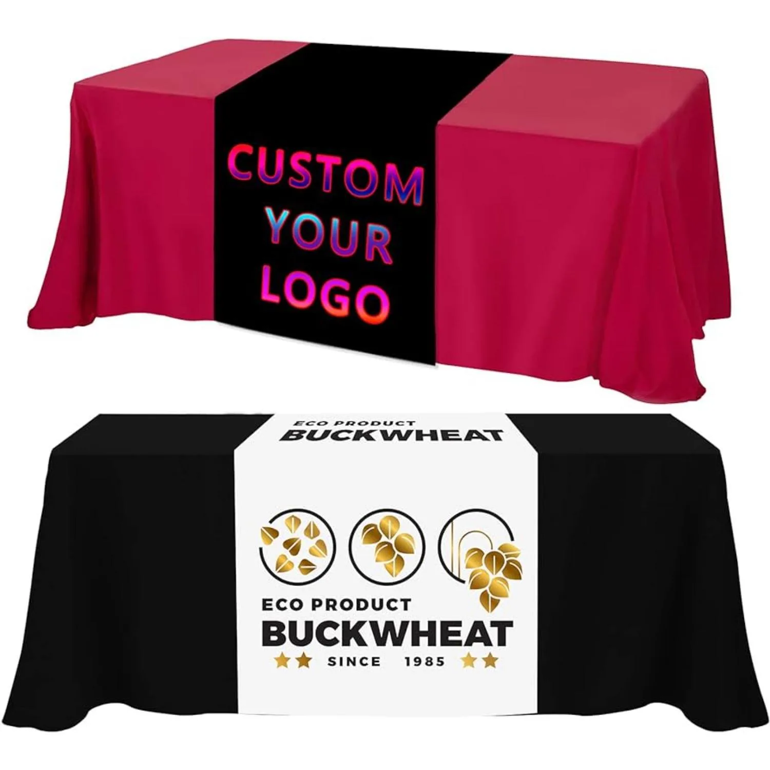 Custom 30" Wide Dye Sublimated Satin Table Runner view 2