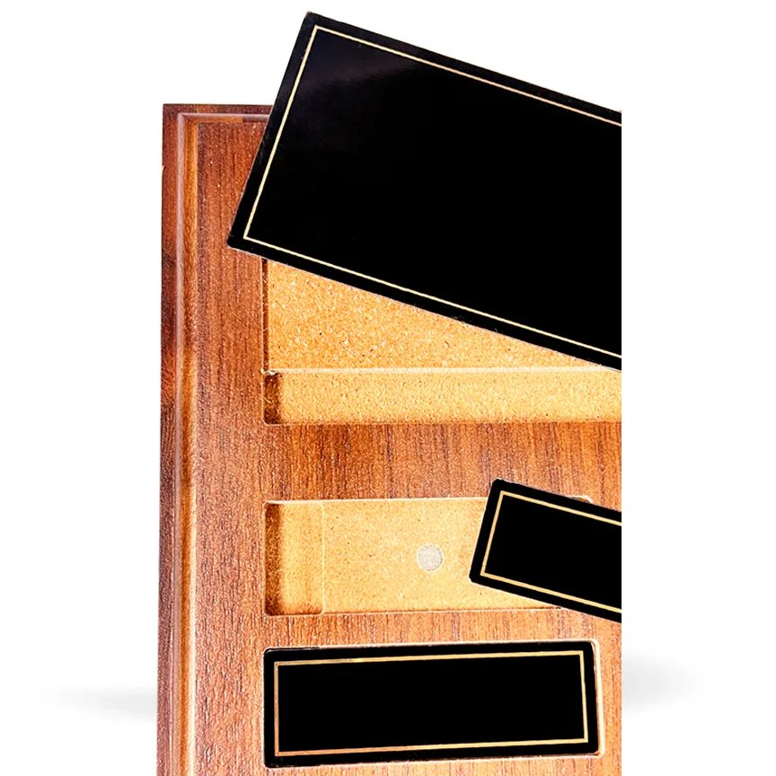Contempo Magnetic Walnut Perpetual Award Plaque - 13x10.5, Vertical view 3