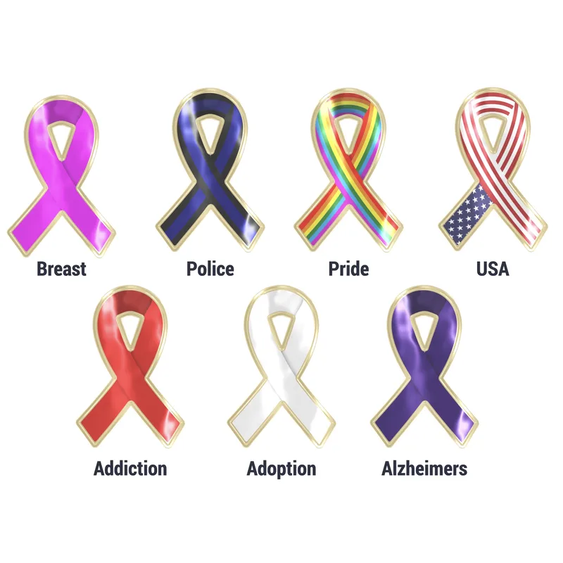 Awareness Ribbon Lapel Pin - Any Color - Fully Customizable