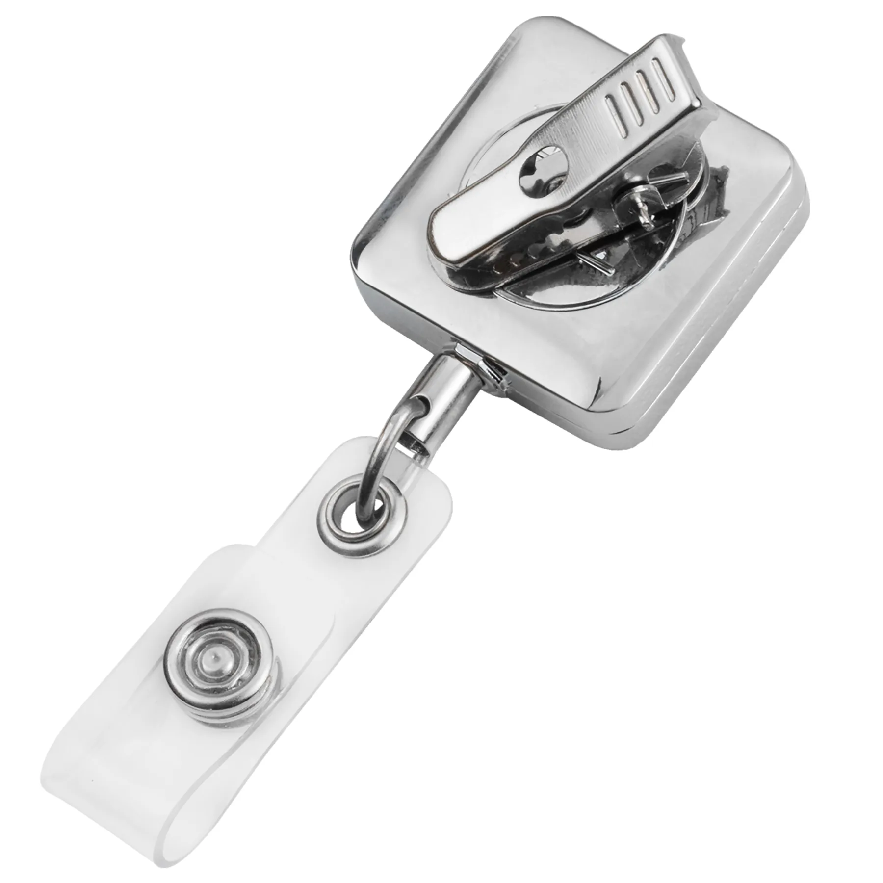 Square Metal Retractable Badge Reel view 3