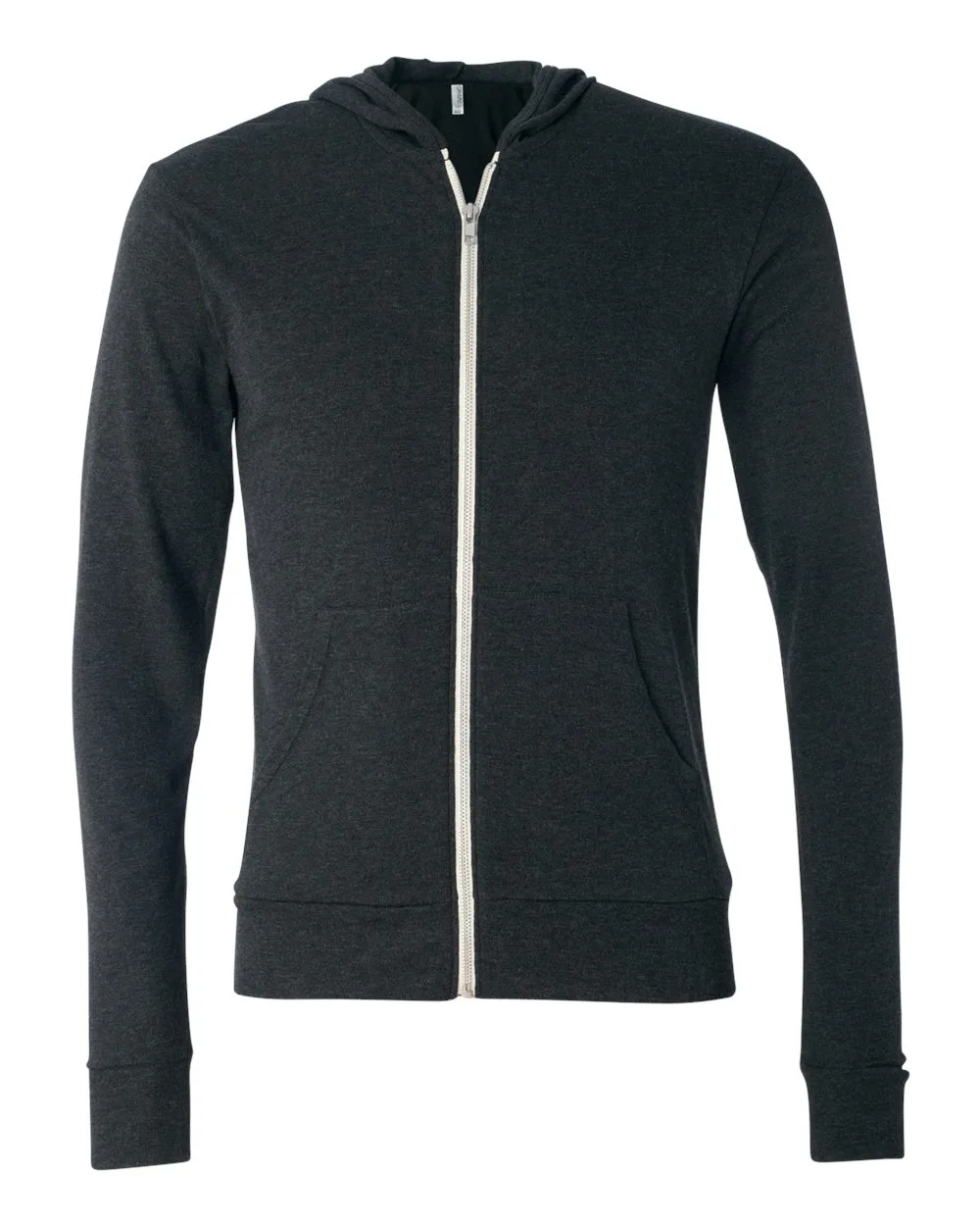 Bella+Canvas® Unisex Lightweight Hooded Full-Zip Sweater view 3