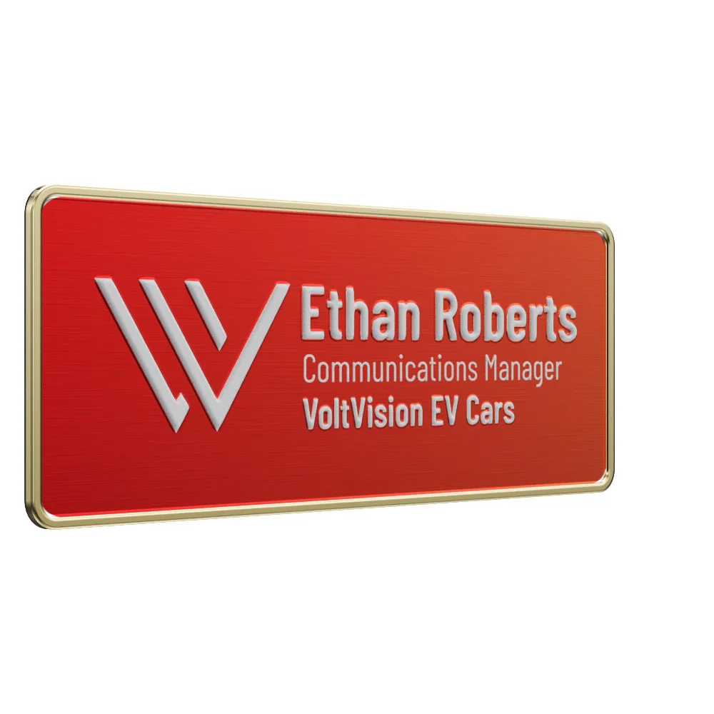 Texture Tone® Shaped Metal Name Badges view 7