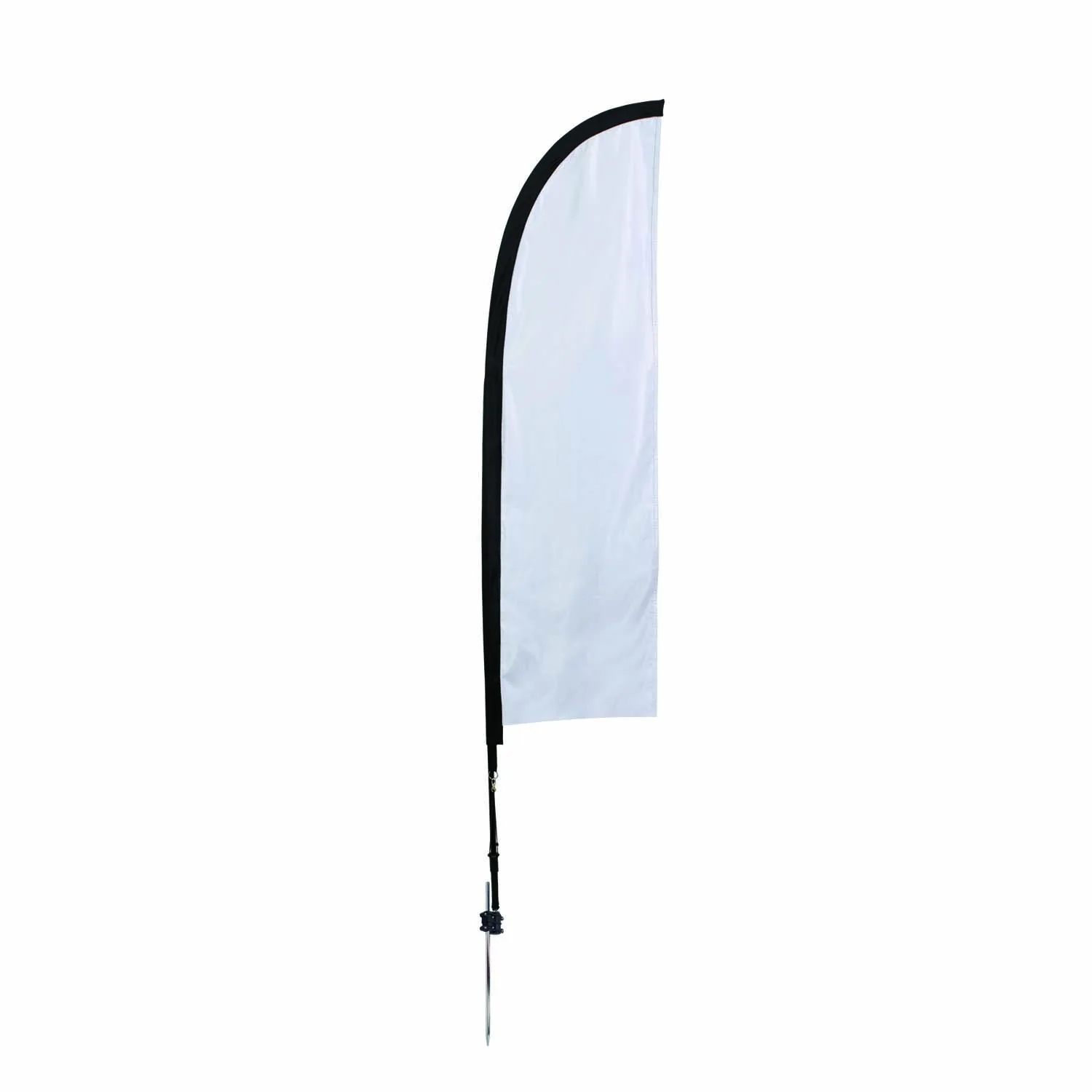 7' Premium Blade Sail Sign Flag, 1-Sided, Ground Spike view 2
