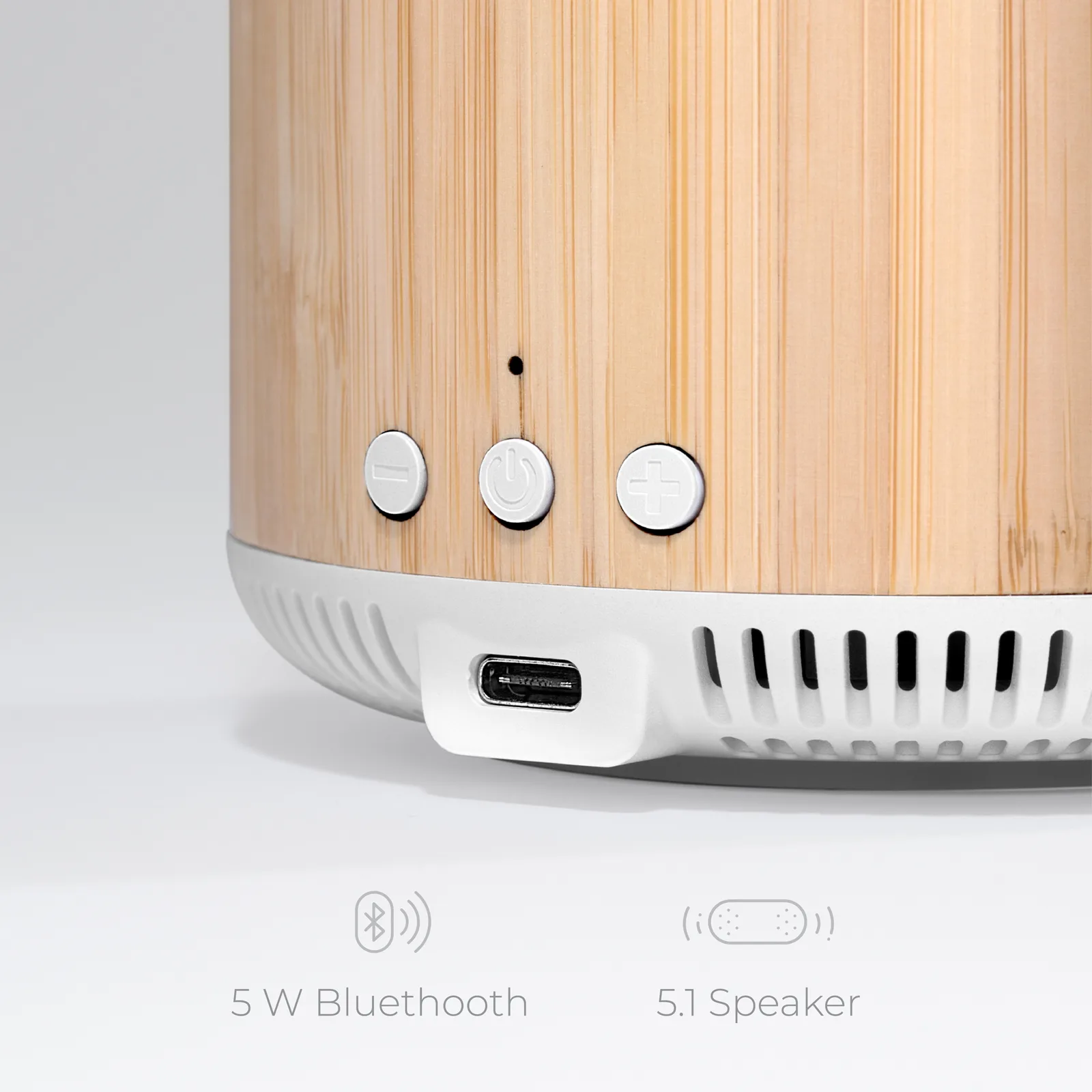 Bamboo 15W Qi Charging Wireless Speaker and Phone Stand view 4