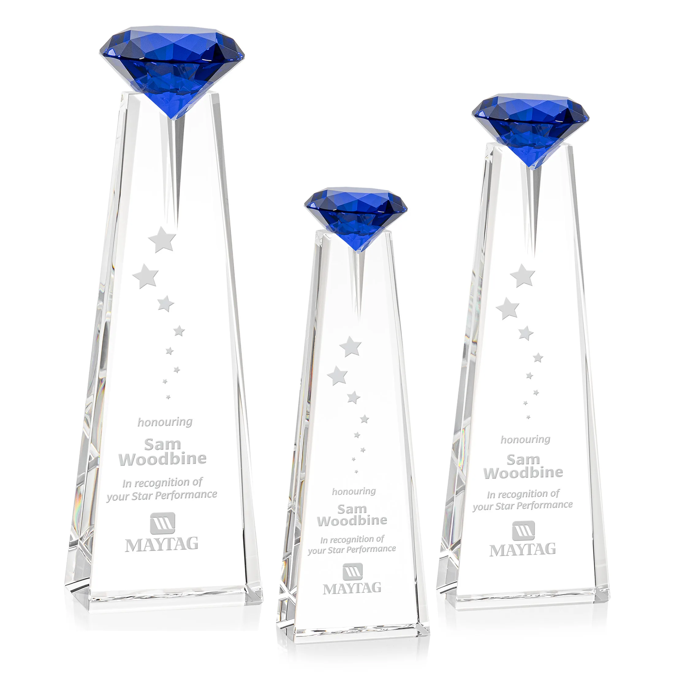 Deep Etch, Clear, Sapphire