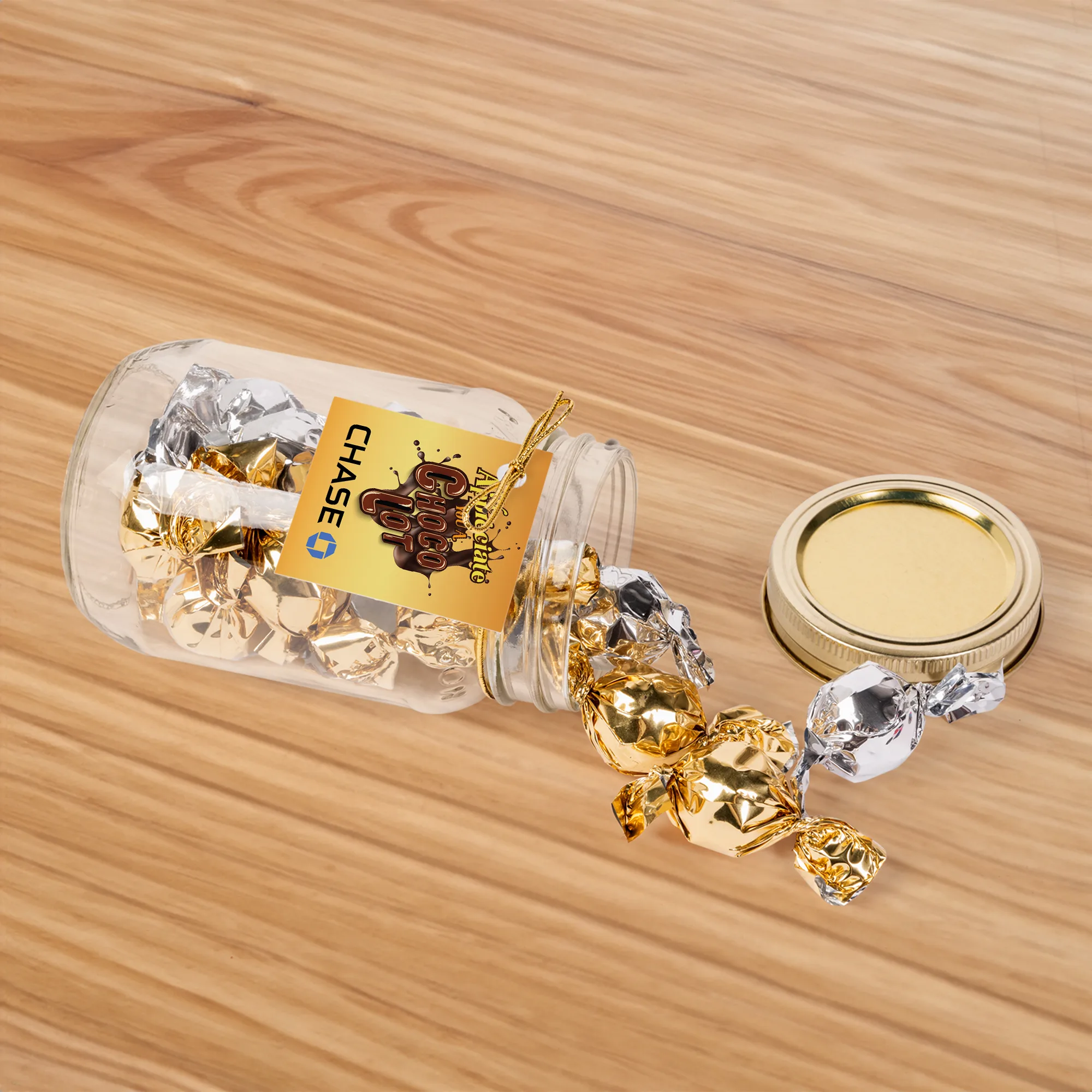 Mason Jar with Twist Wrapped Truffles view 3