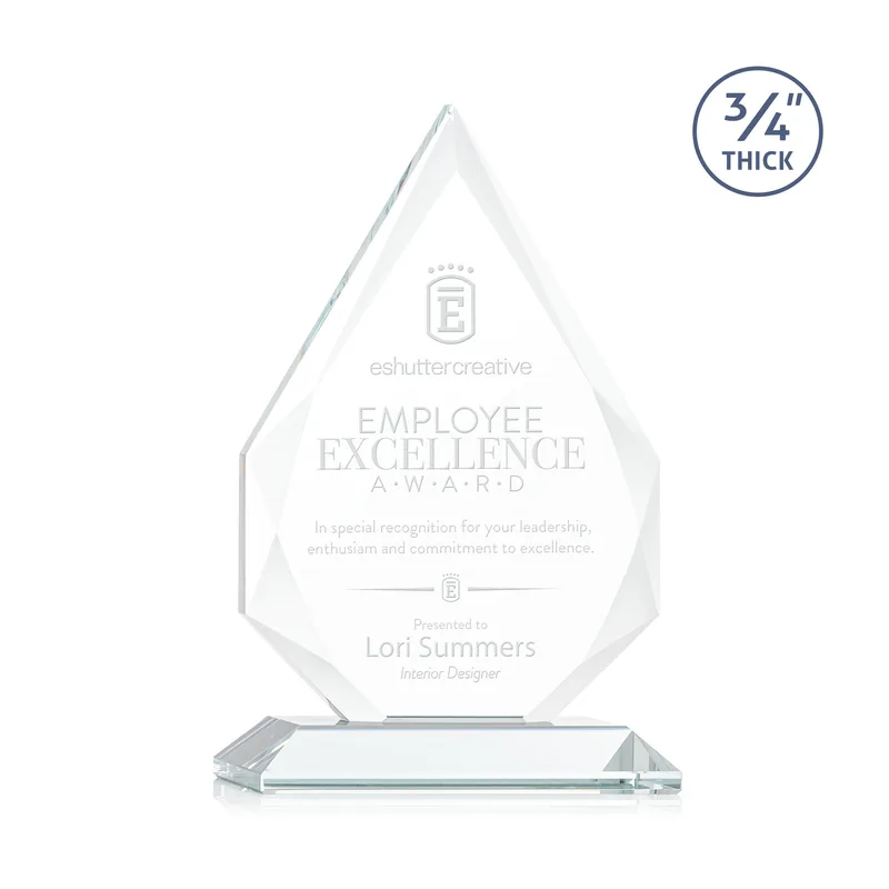 Deep Etch, Standard base, Clear, 5" x 7.75" x 3"