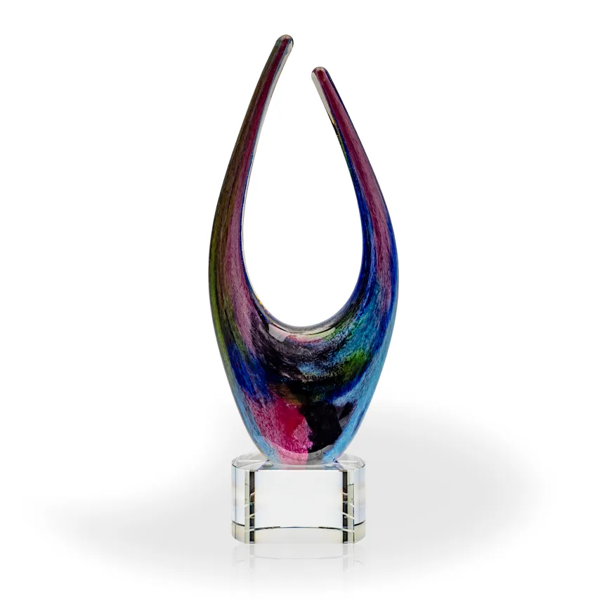 Reaching Art Glass Award - Clear Base view 2