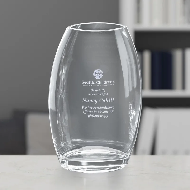 Clear Oval Vase 8-1/2"