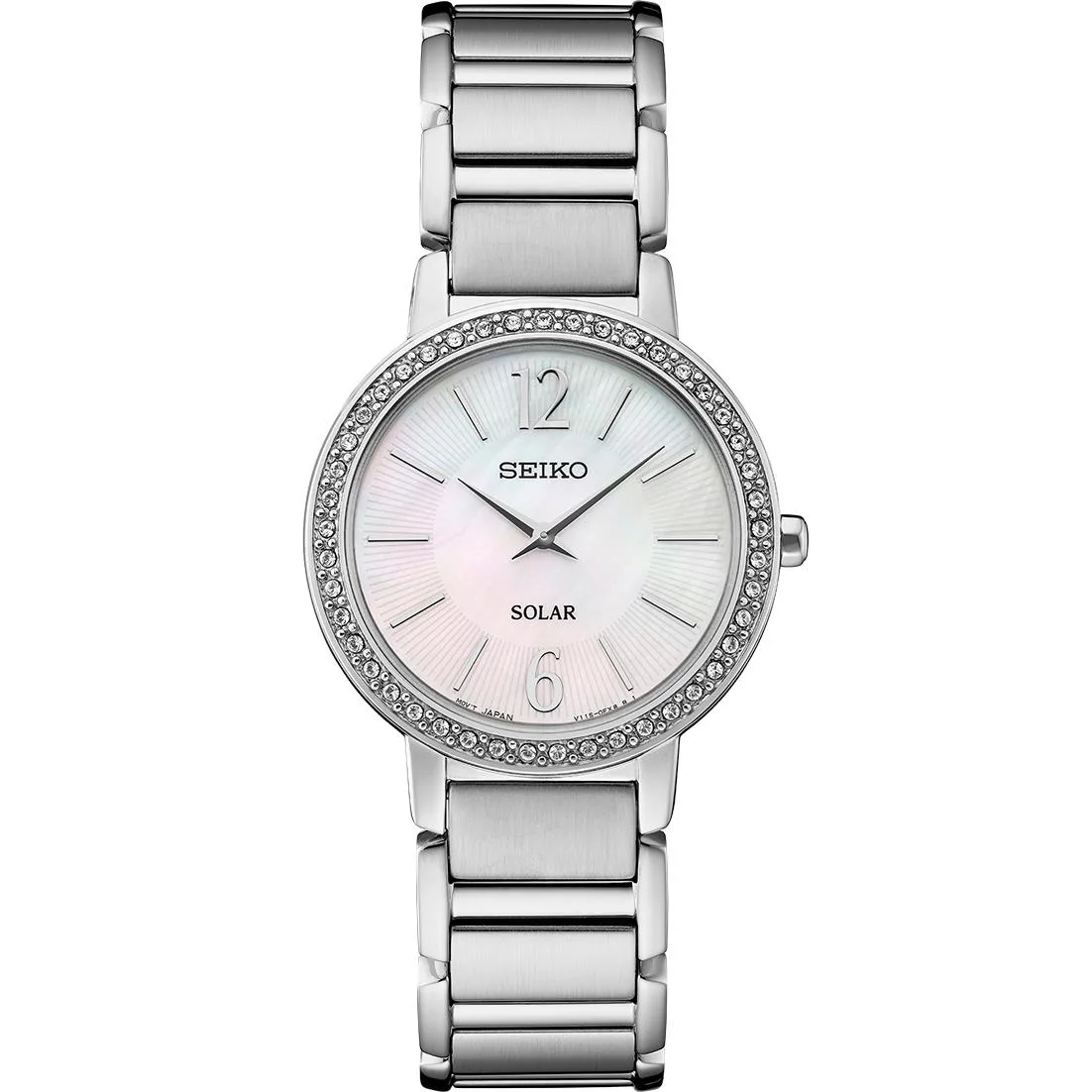 Seiko Watch Crystals Ss Solar Mother Of Pearl Dial