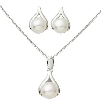 Jilco Inc 6MM Pearl Earring & Necklace Set