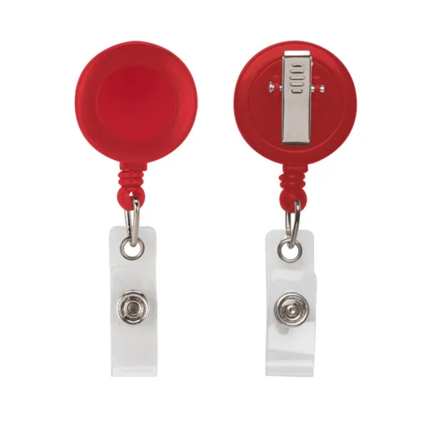 Retractable Zip Cord w/ Epoxy Dome & Vinyl Snap Attachment w/ Bulldog Clip view 2