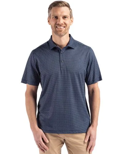 Cutter & Buck Pike Eco Shadow Check Print Recycled Mens Big & Tall Polo view 2