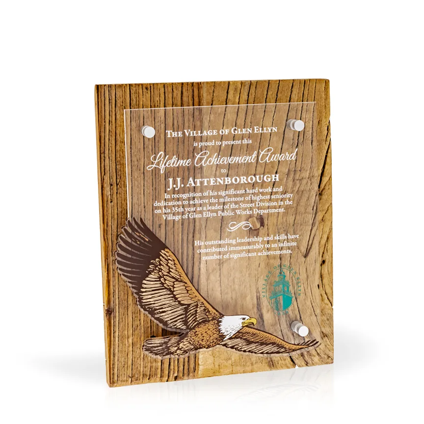 Eagle Rustica Reclaimed Wood Award, 8"x10" view 5