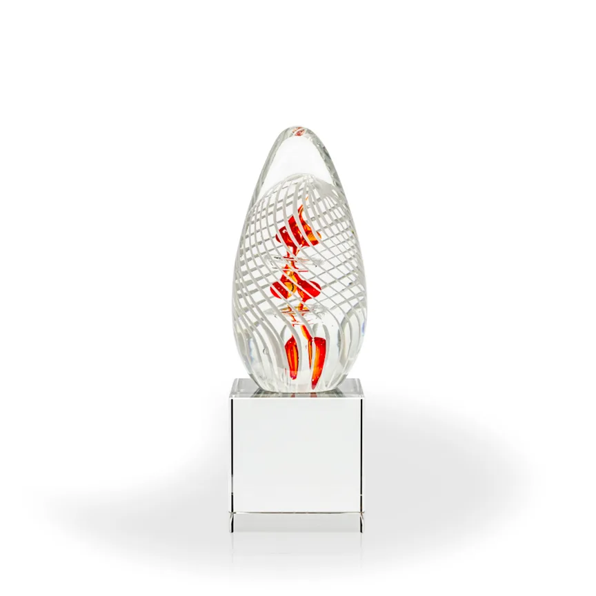 Ada Art Glass Award - Clear Cube view 2