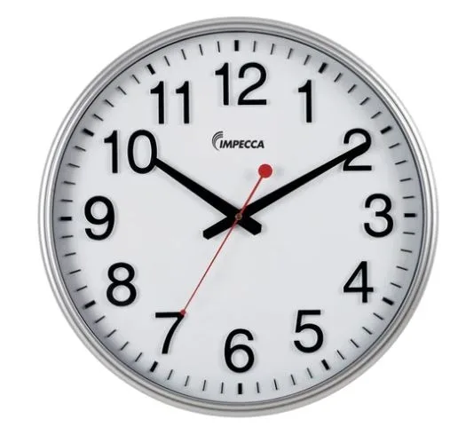 Impecca 18" Railway Style Wall Clock Silver