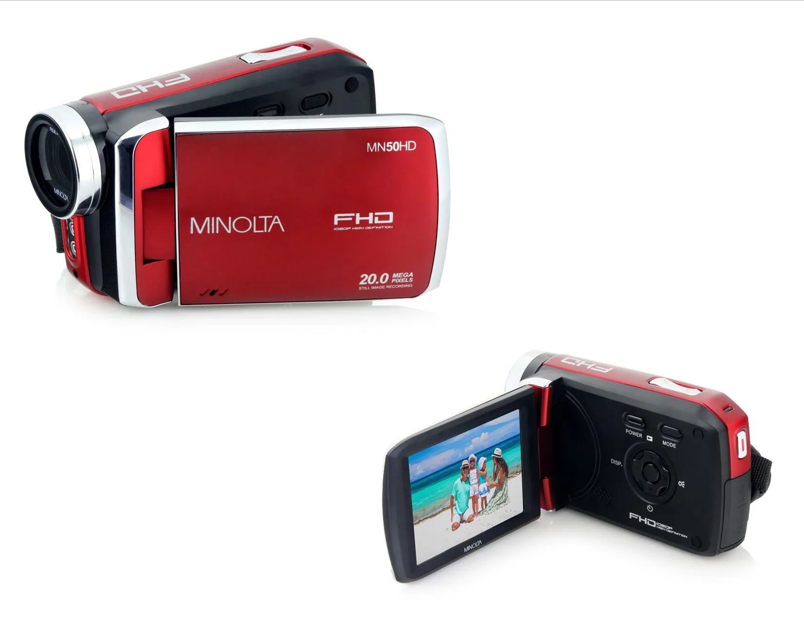 Minolta® Full HD 1080p/20MP Camcorder (Red)