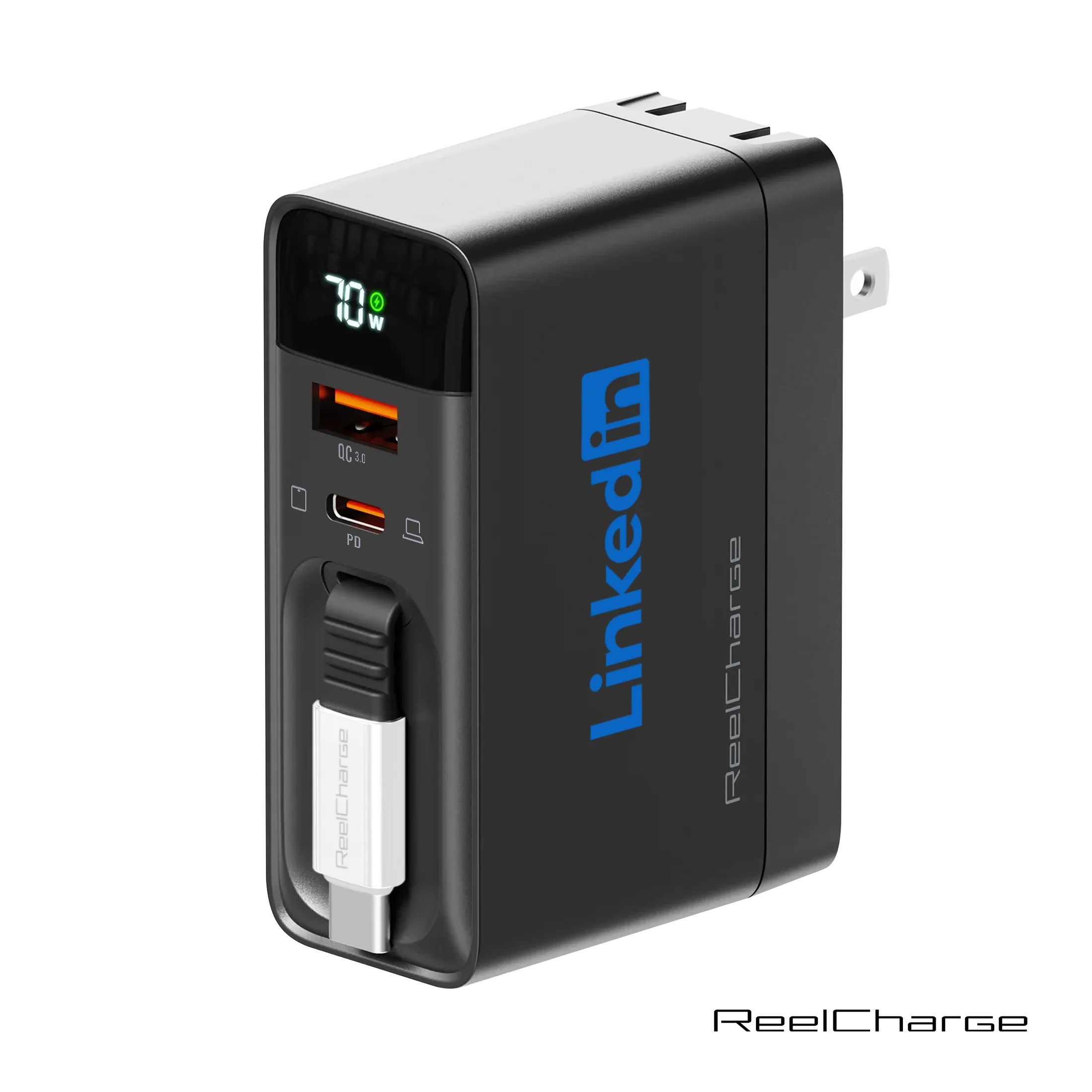 ReelCharge All-In-One Wall Charger w/Retractable Cable