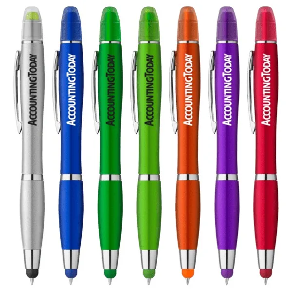 Curvaceous Metallic Stylus Highlighter Pen view 2