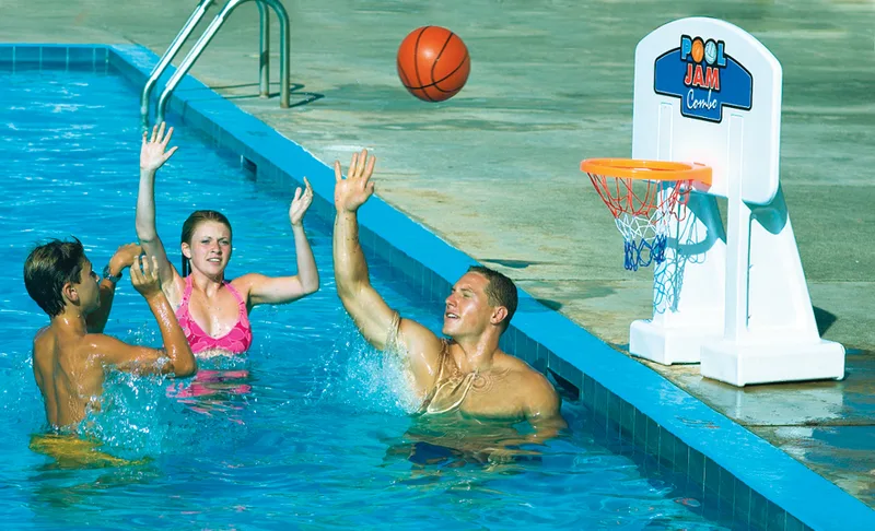 Swimline Pool Jam Combo Inground Volleyball/Basketball Game