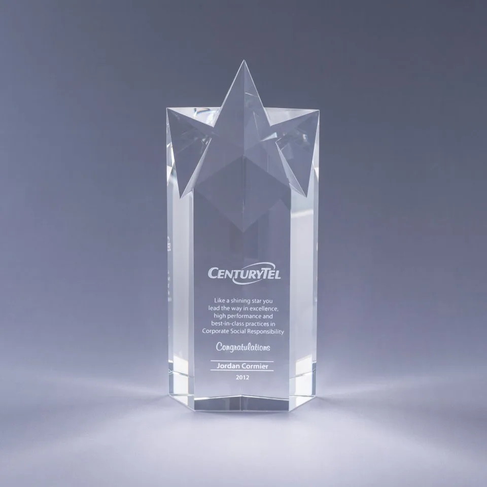 10" Rising Star Crystal Award with Base