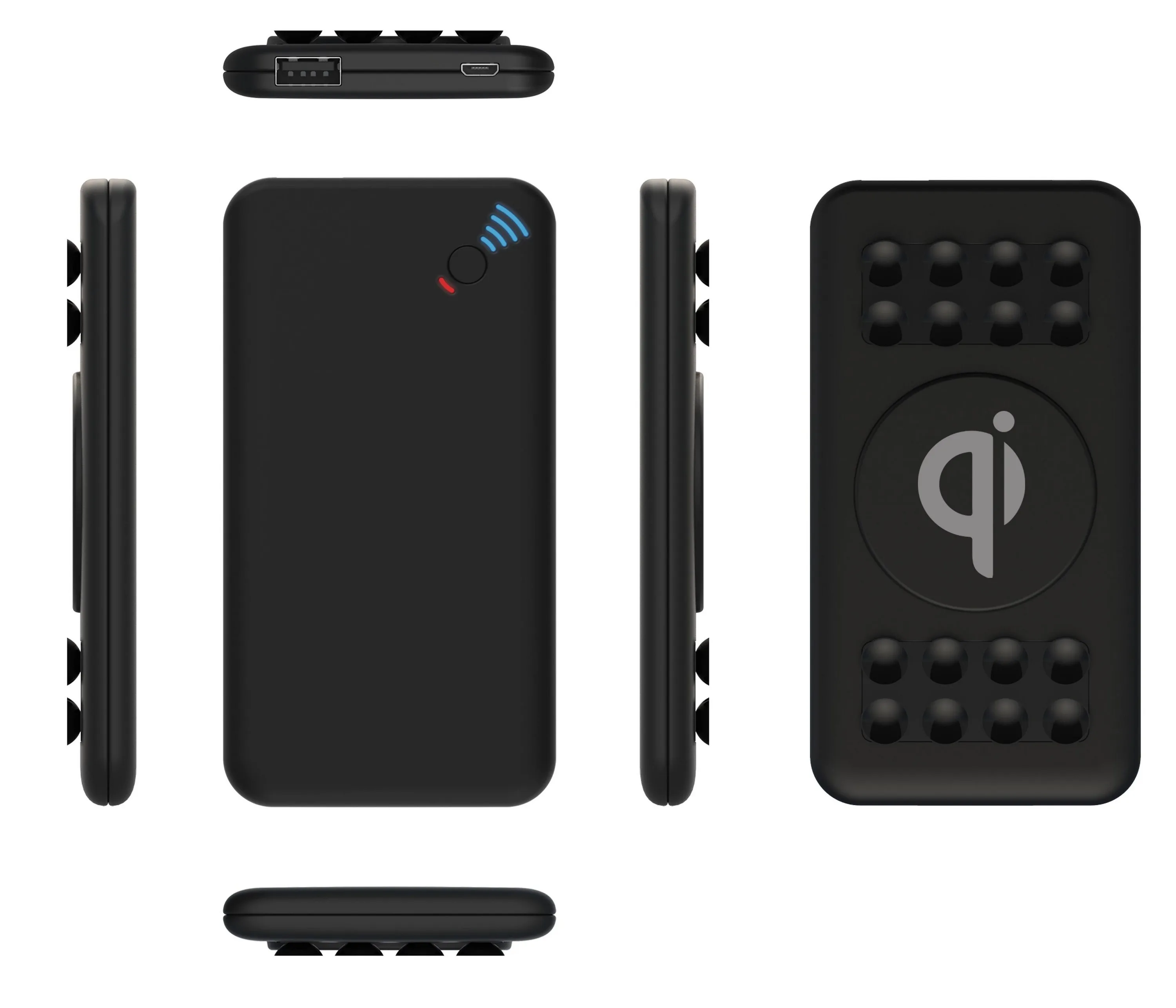 Supersonic® Qi Wireless 5000 mAh Power Bank w/Suction Cups