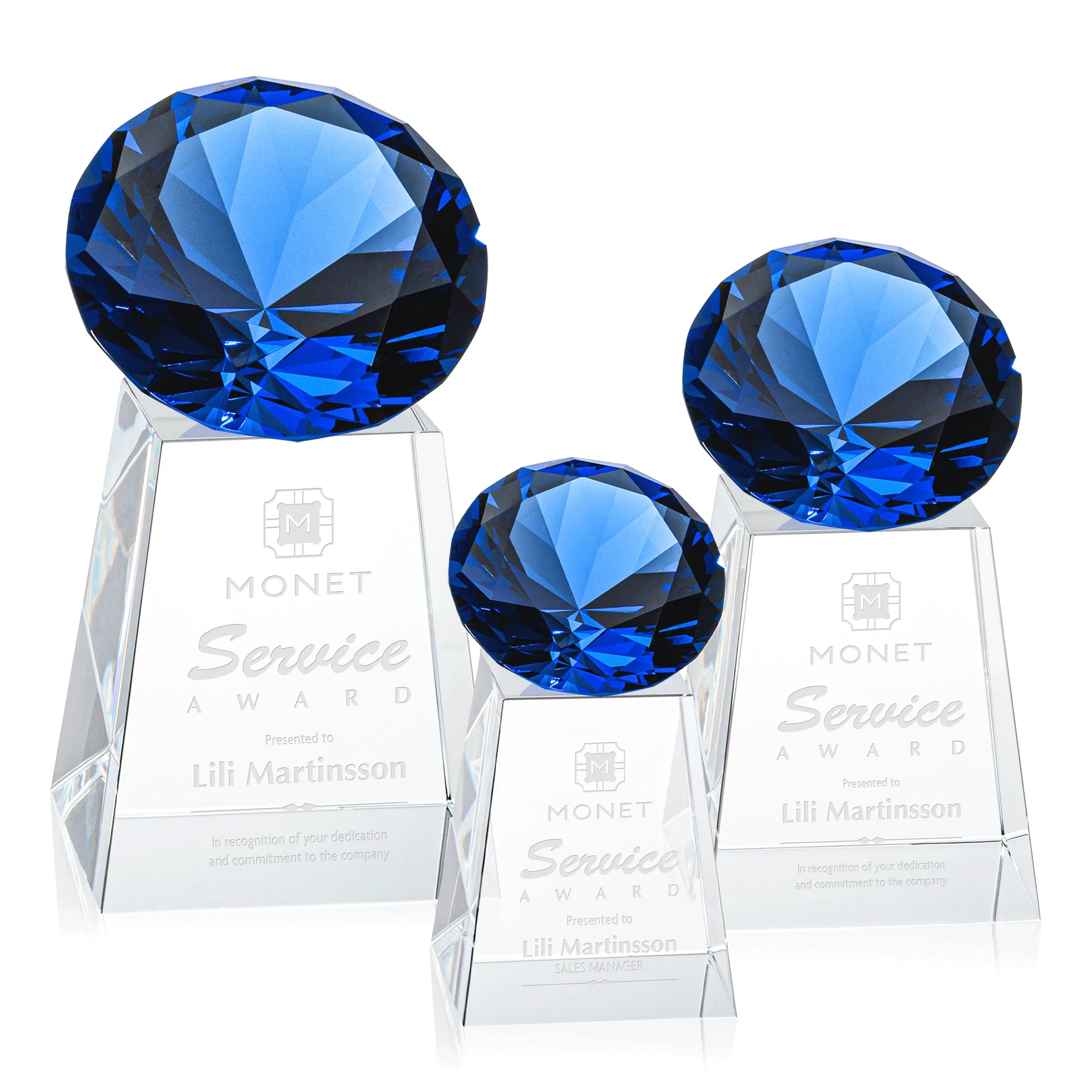 Deep Etch, Clear, Sapphire