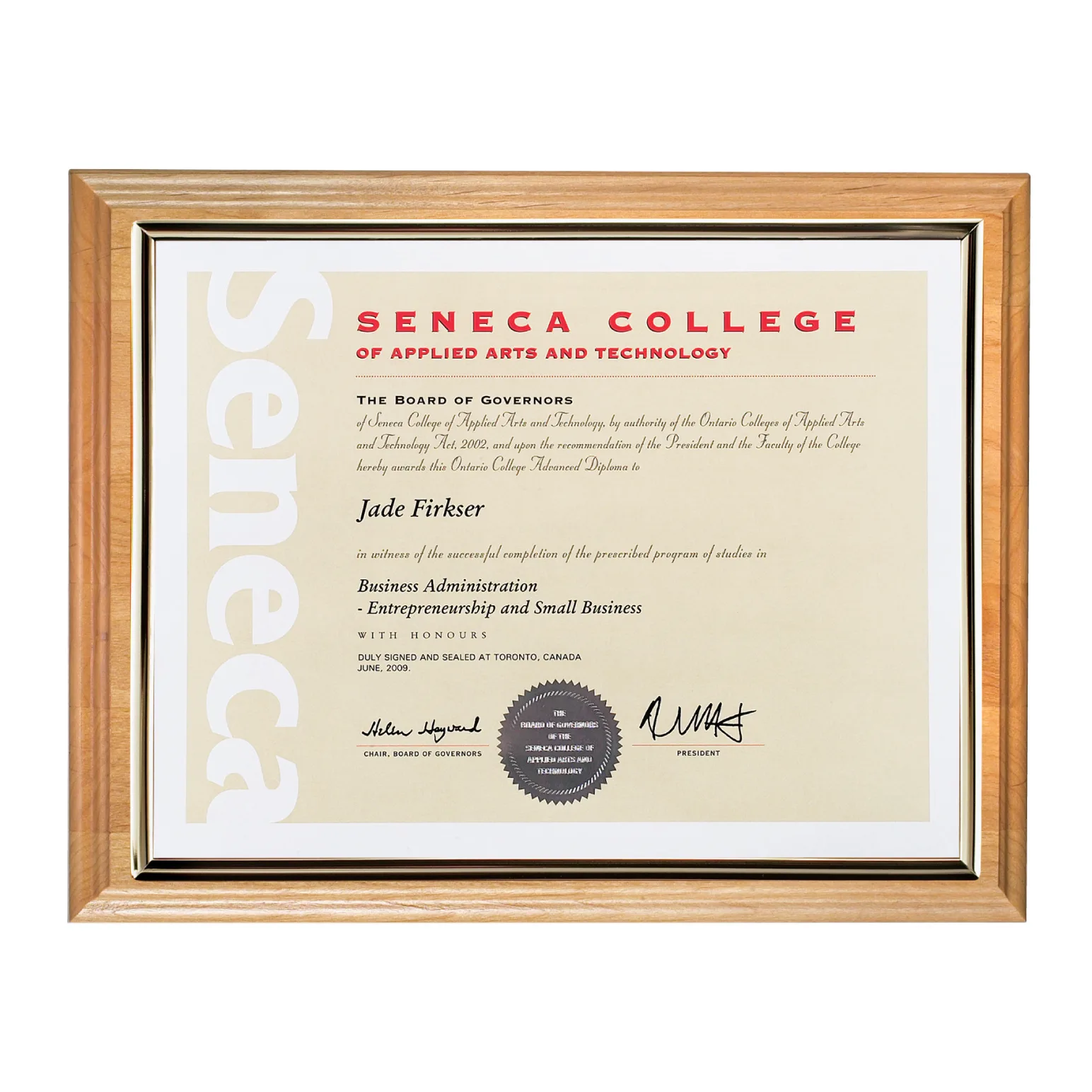 Bamboo Certificate Holder