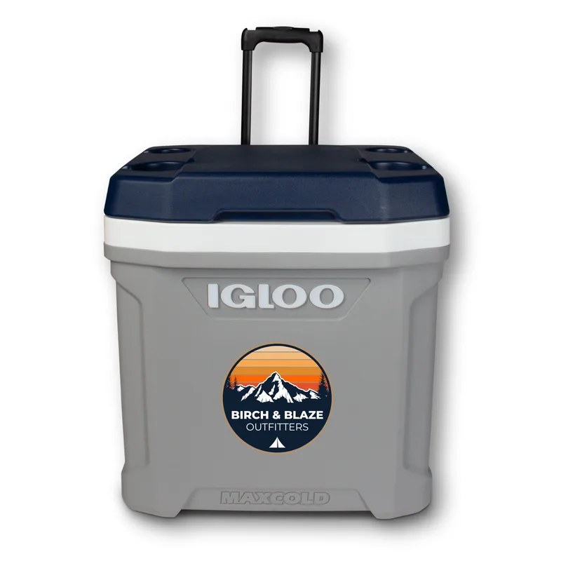 62 Qt. Igloo® Maxcold Latitude Roller Cooler (Carbonite/Aegean Sea)