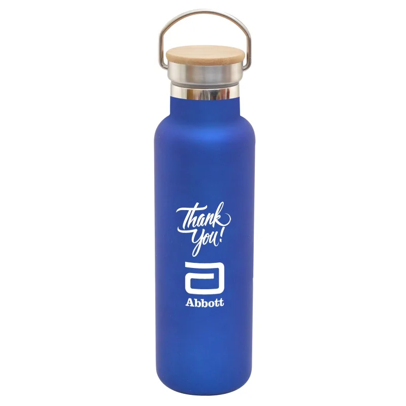 20 Oz. Satin Stainless Steel Vacuum Insulated Tumbler w/Bamboo Lid view 2