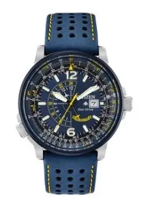 Citizen® Men's Blue Angels Nighthawk Eco-Drive® Watch w/Blue Leather Strap & Blue Dial