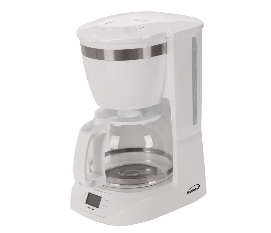 White 10 Cup Digital Coffee Maker