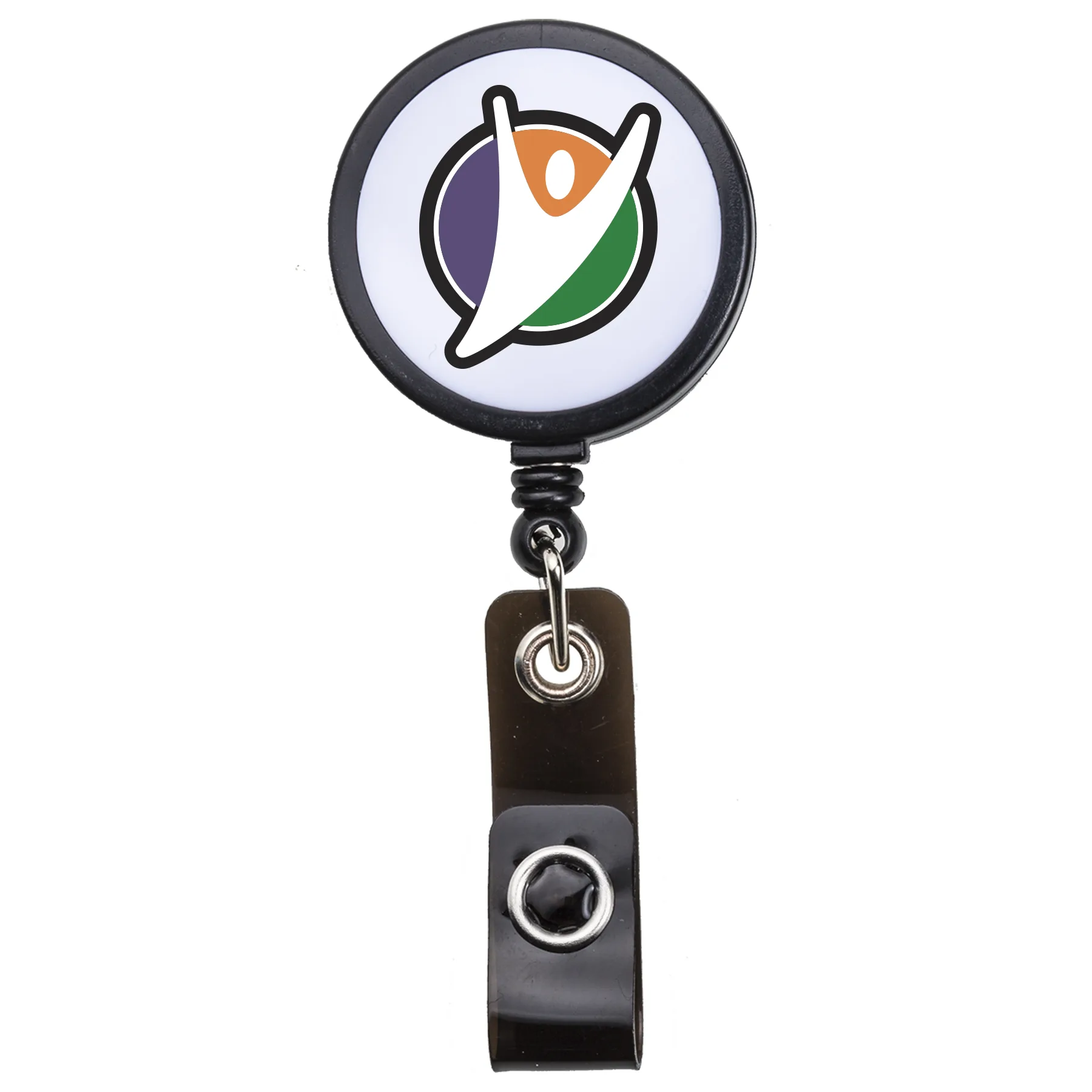White Face Retractable Badge Reel view 4