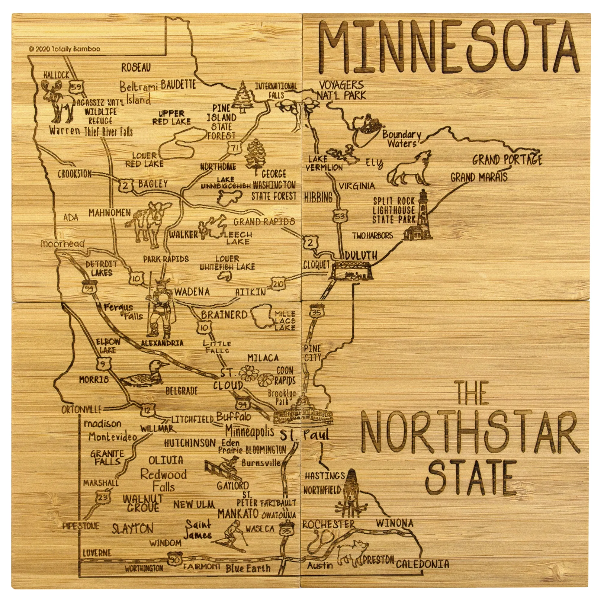 Minnesota Puzzle Coaster Set view 3