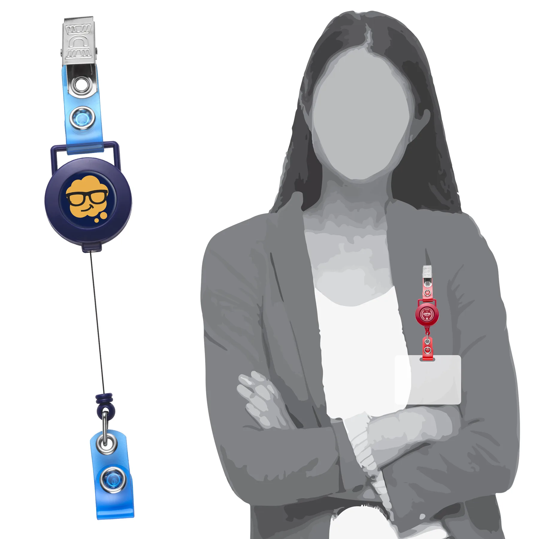 Round Hanger Retractable Badge Reel view 3