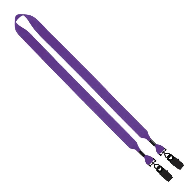 3/4" 2-Ended Polyester Lanyard with Metal Crimp & Metal Bulldog Clip view 3