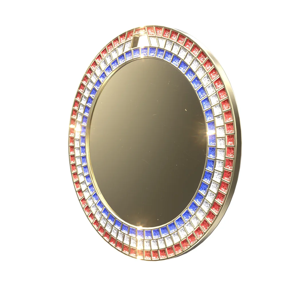 Vibraprint® Bright Red, White & Blue GEM Insert Medallion (2-3/4") view 5