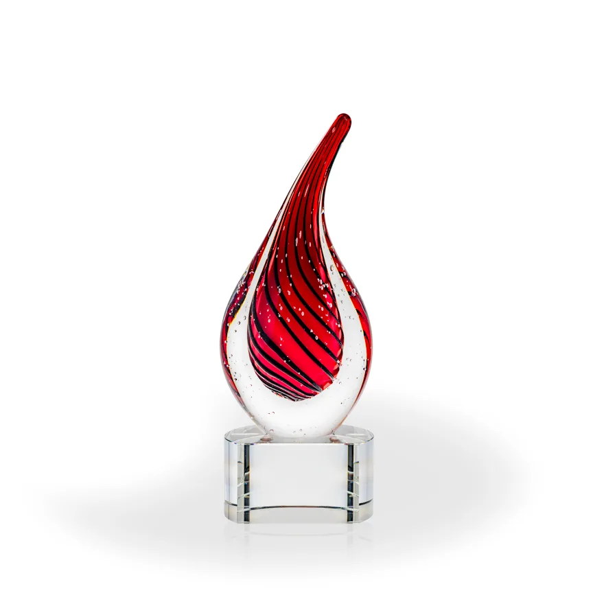 Malden Flame Art Glass Award - Clear Base view 2