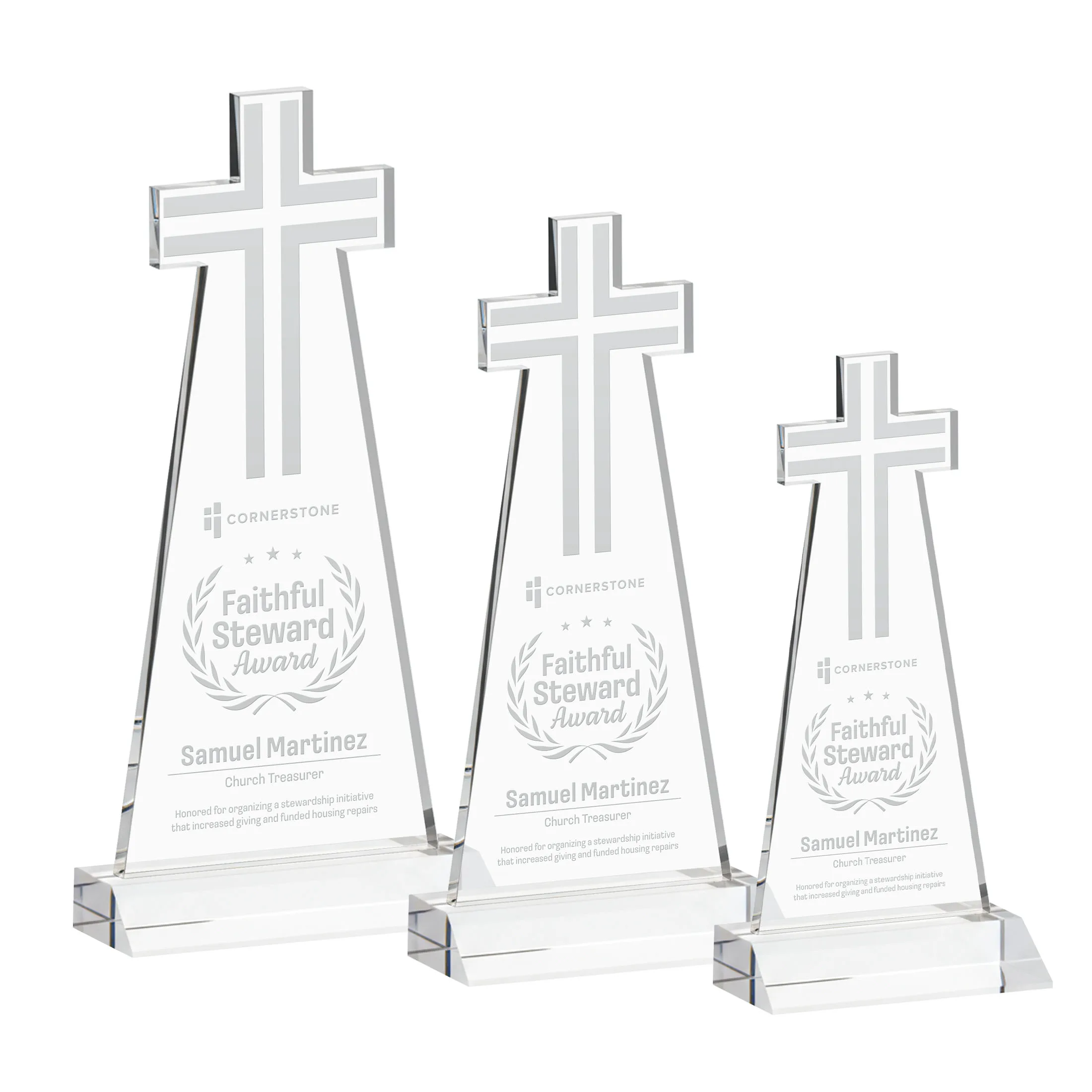 Deep Etch, Front Mitered base, Clear