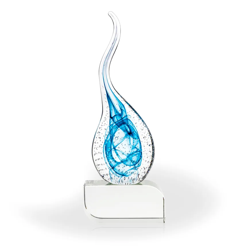Milton Art Glass Award - Clear Oblong Base view 2
